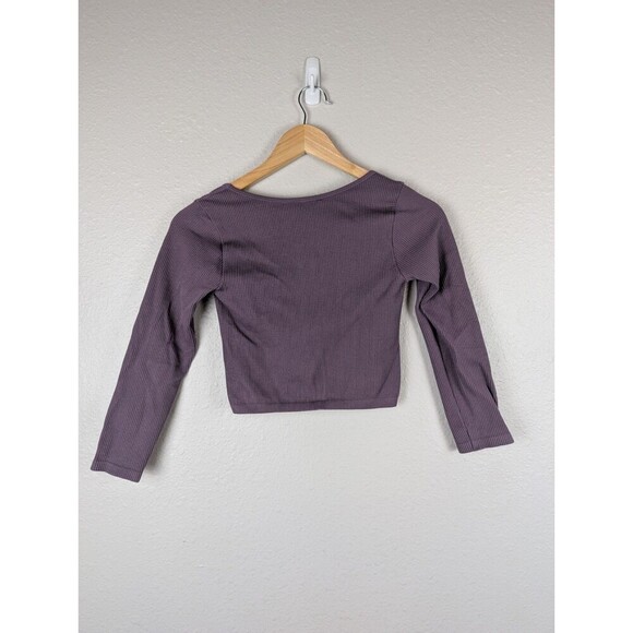 Zara TRF Ribbed Cropped Top Purple Size Medium Large - Picture 3 of 7